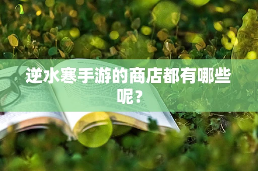 逆水寒手游的商店都有哪些呢？
