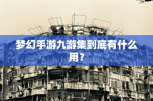 梦幻手游九游集到底有什么用？