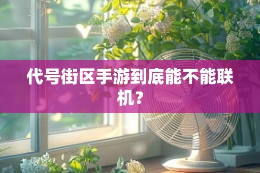 代号街区手游到底能不能联机？