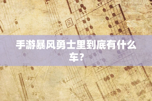 手游暴风勇士里到底有什么车？