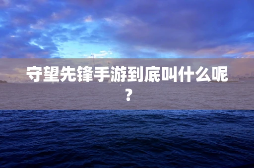 守望先锋手游到底叫什么呢？