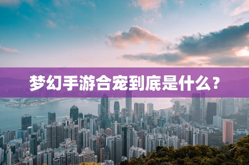 梦幻手游合宠到底是什么？
